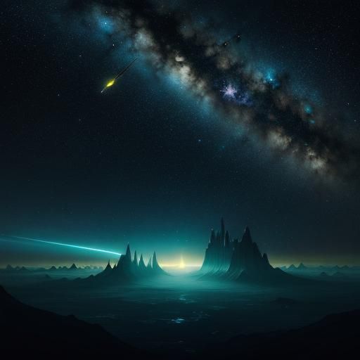 Futuristic Space Colony in Surreal Milky Way