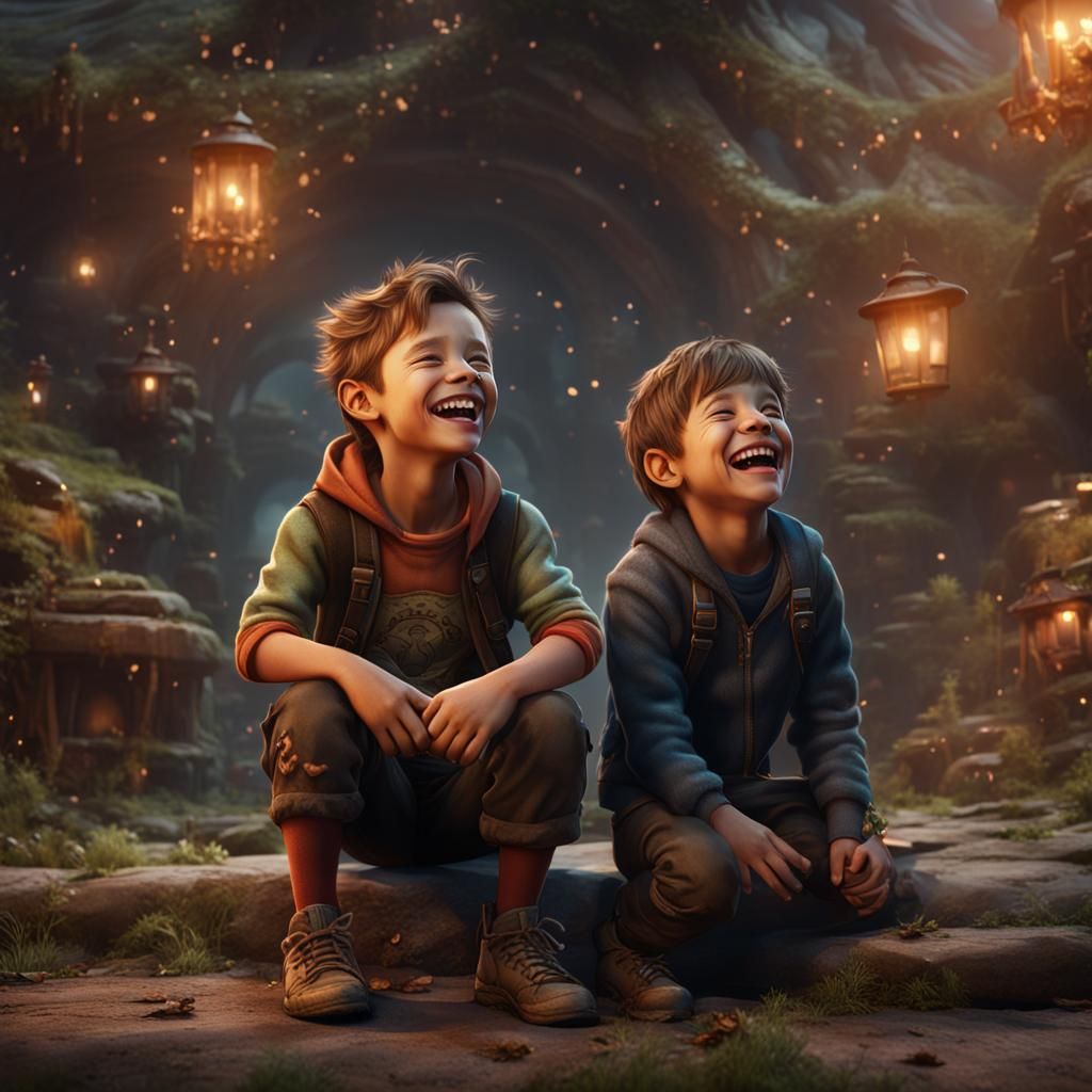 Laughing Boy: Detailed Matte Painting in Deep Color