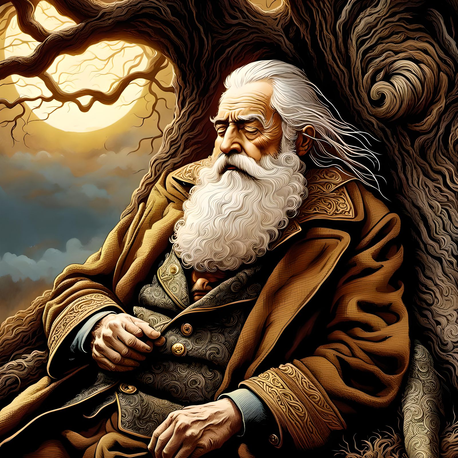 Rip Van Winkle and His Extraordinarily Long Beard
