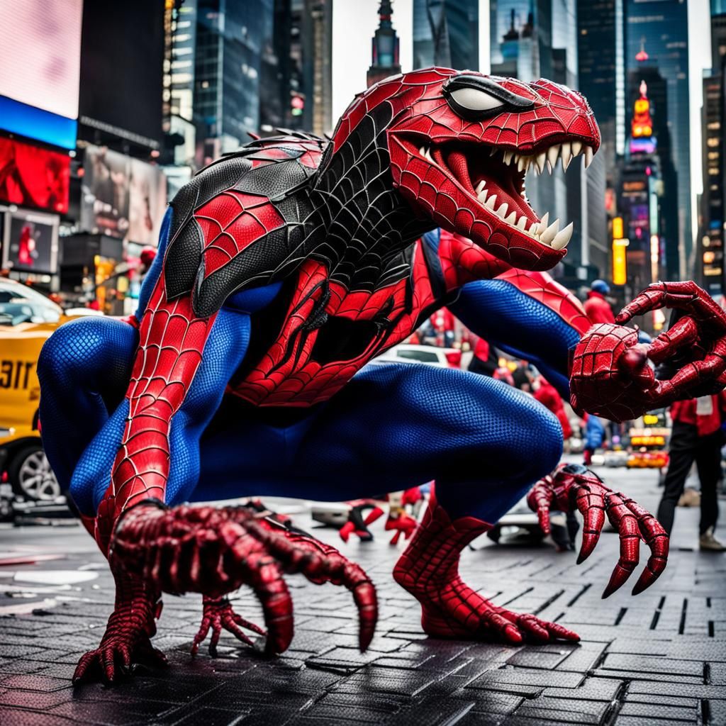 Spider-Man Dinosaur in Times Square