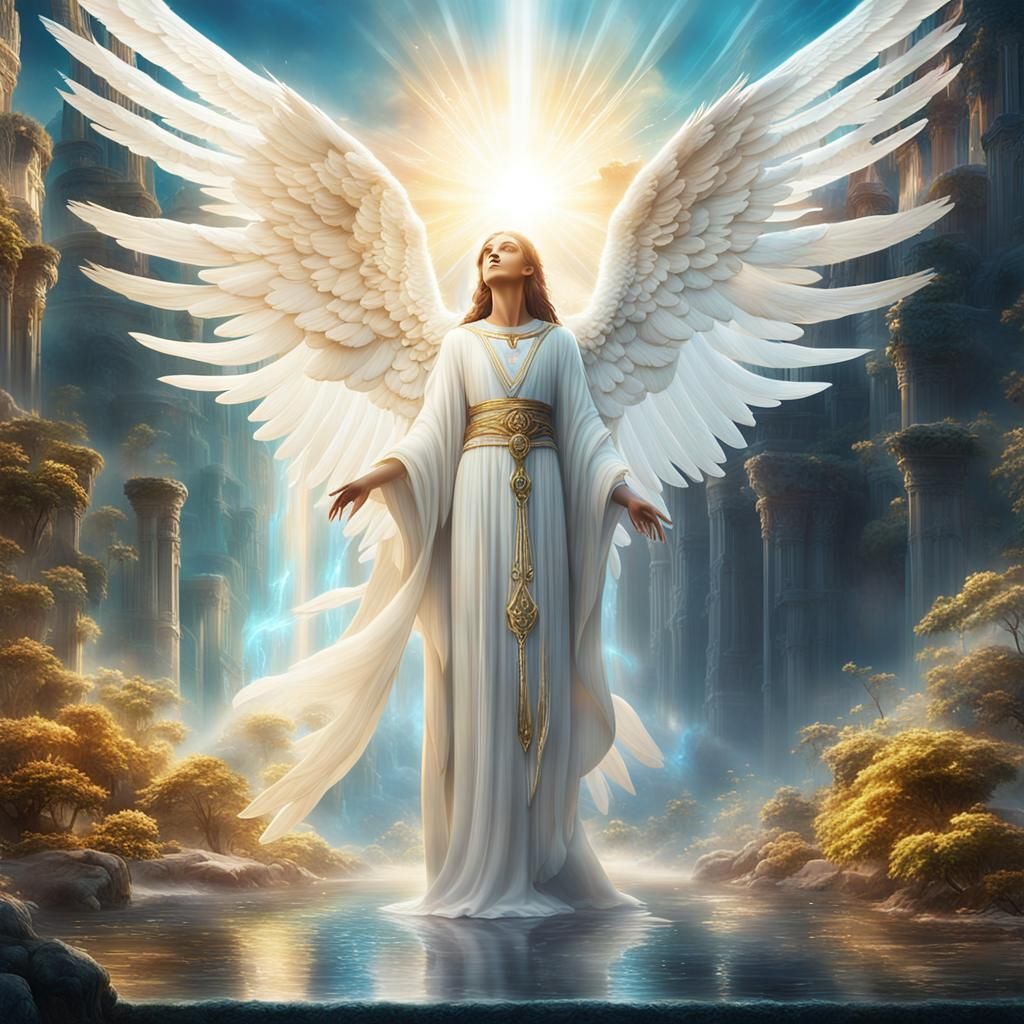 Angels in God's Paradise: Ethereal Realm of Light