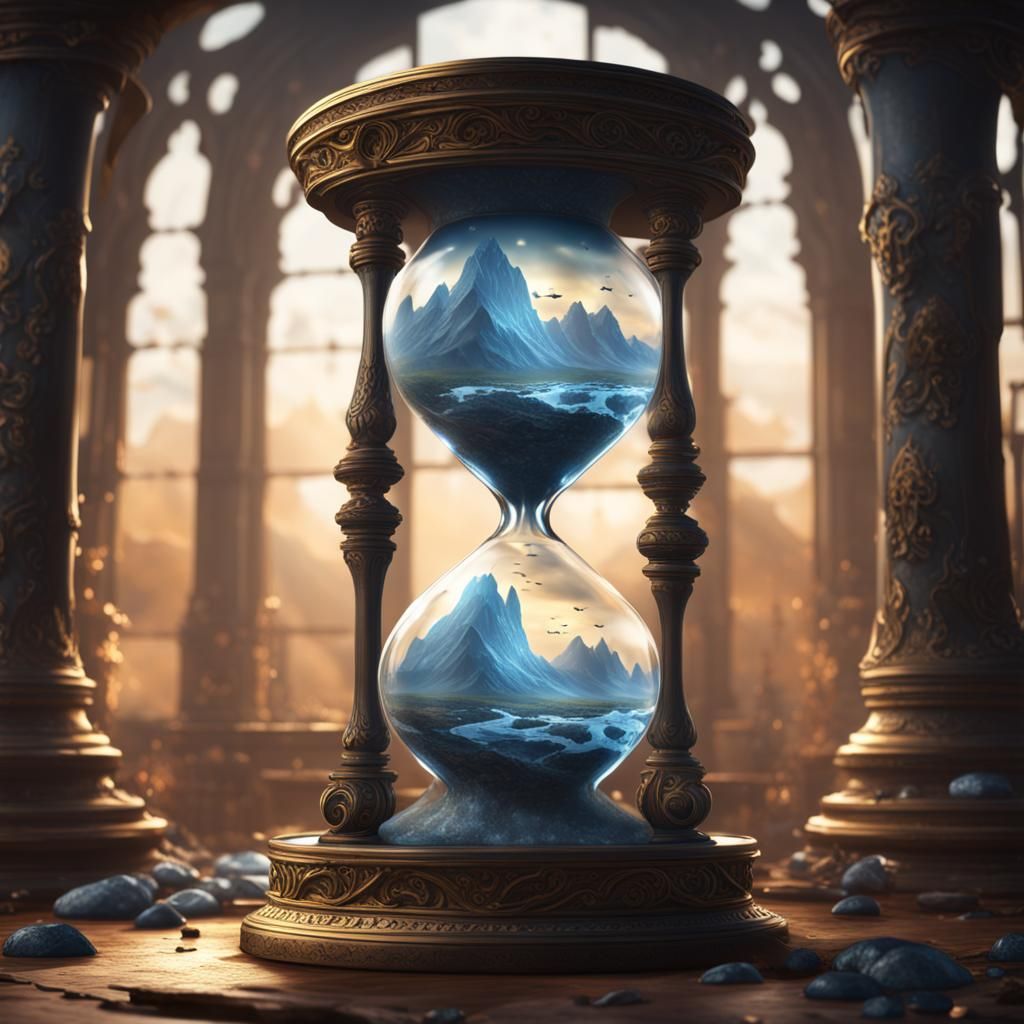 Hourglass with Illusion: Detailed Matte Painting