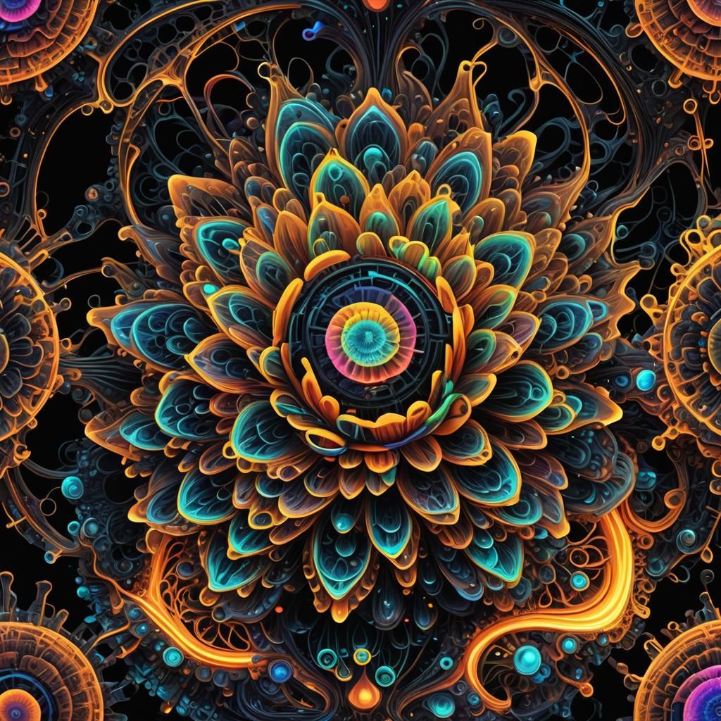 Glowing Neon Mandelbulb Fractal in 8K