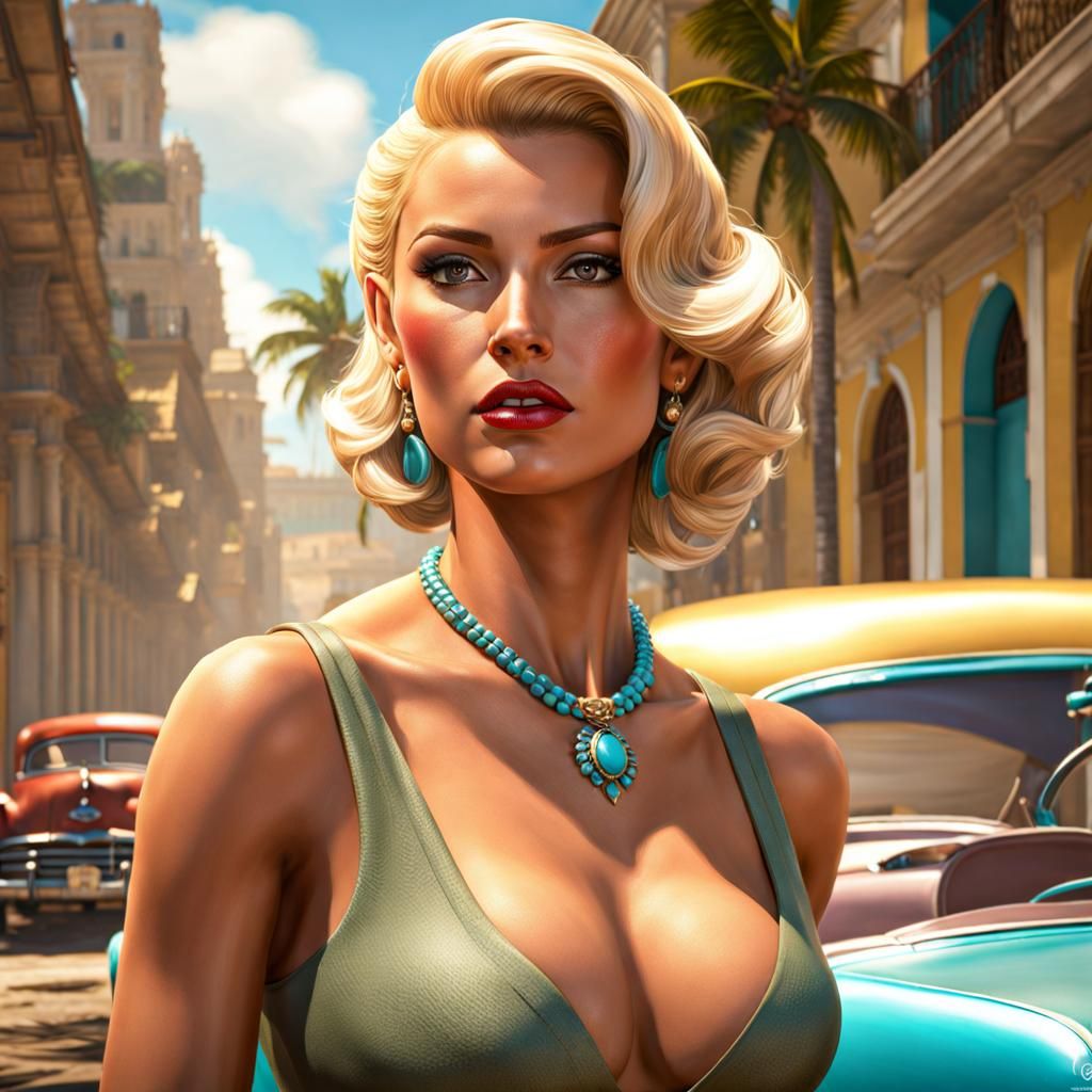 Cuban Beauty in Havana, 1950s Style