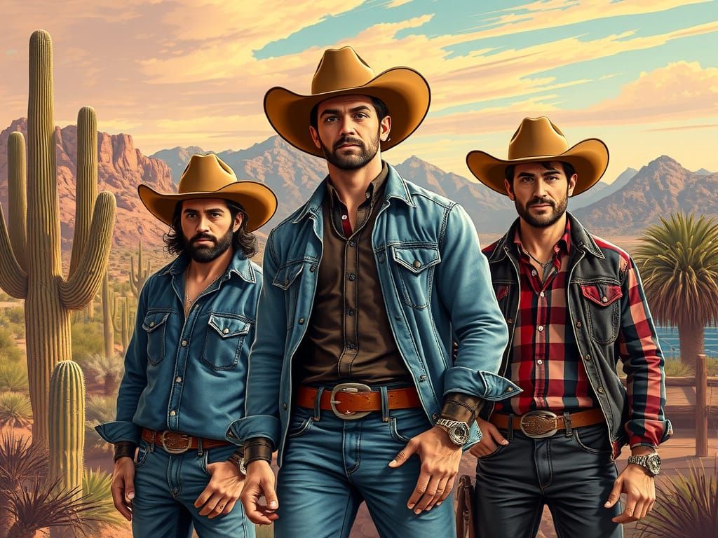 Arizona Cowboys in Vibrant Desert Landscapes