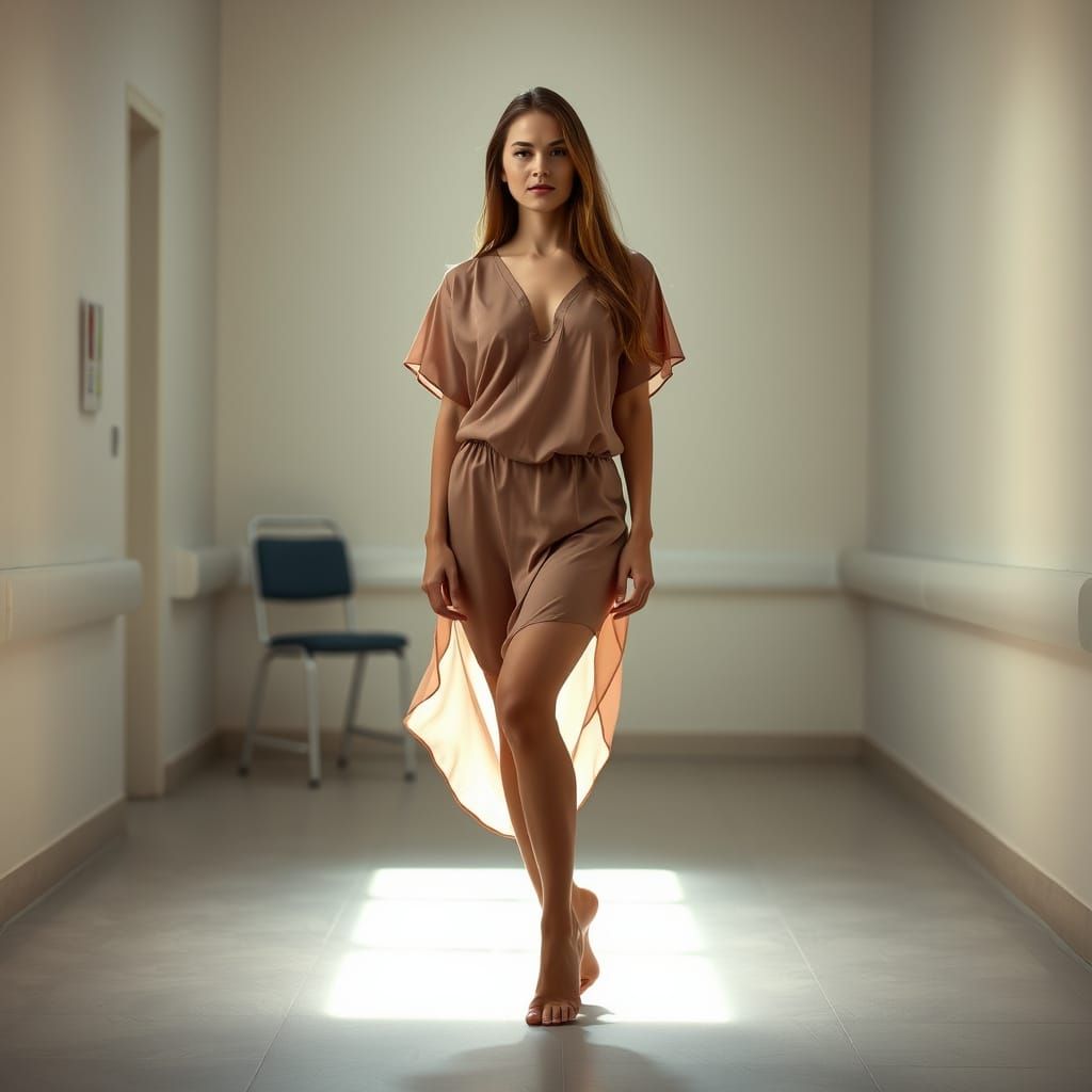 Elegant Nurse in Soft Light: A Study in Serenity