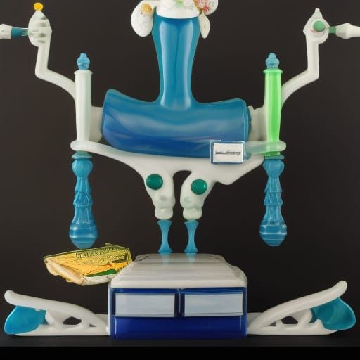 Surreal Porcelain Coders Operating Gum Machine