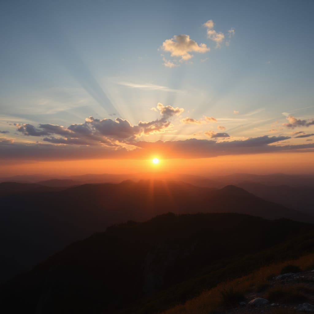 Sunrise Over Majestic Mountains