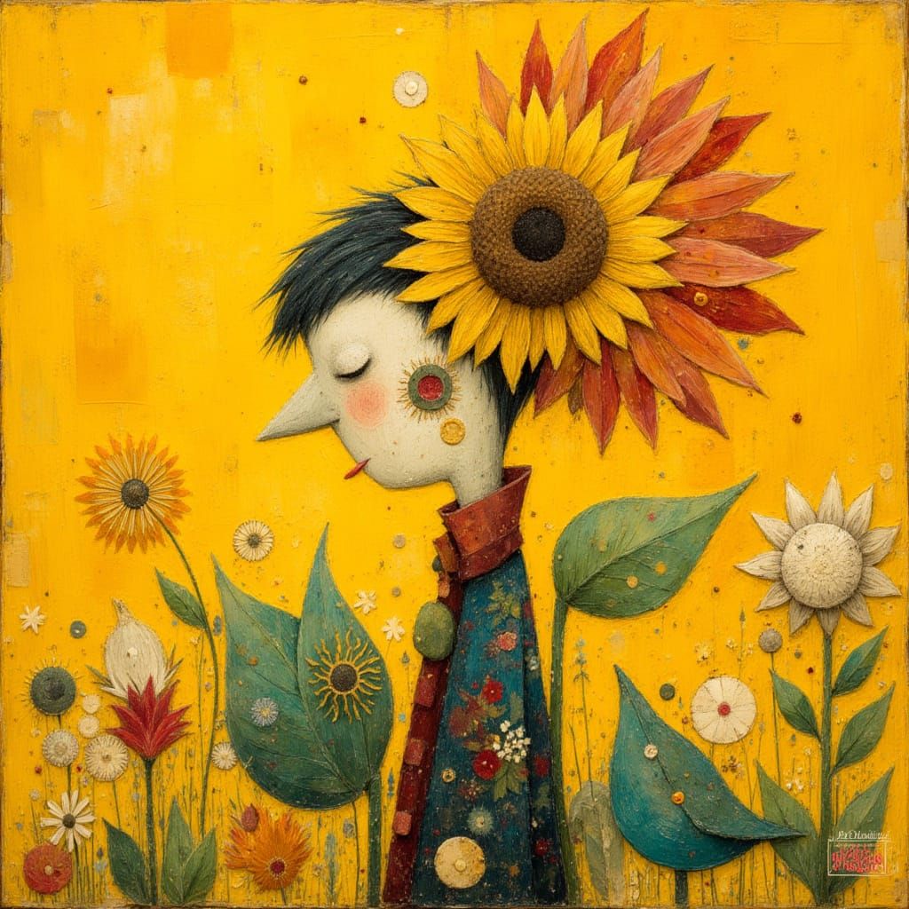 Pastel Sunflower Inspired by Modern British Artists