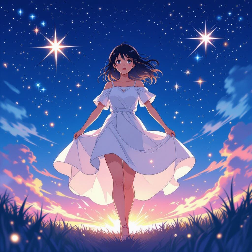 Anime Woman Leads Starry Rebellion