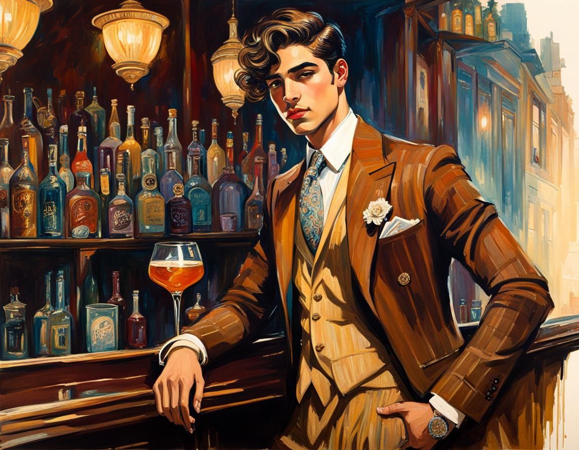 Gay Man in New Orleans Speakeasy, Jazz Age Style
