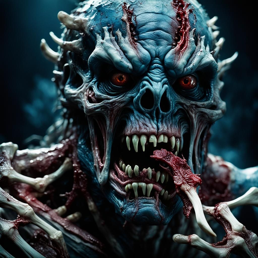 Horrifying Monster Ripping Flesh in Cinematic Realism