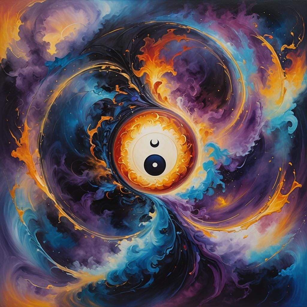 Yin and Yang: Divine Harmony in Oil Painting