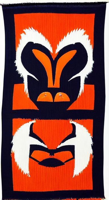 Skunk Adinkra Cloth in Prussian Blue and Carmine