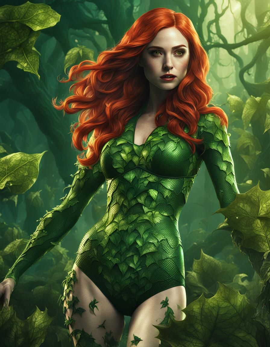 Karen Gillan as Poison Ivy: Detailed Matte Painting