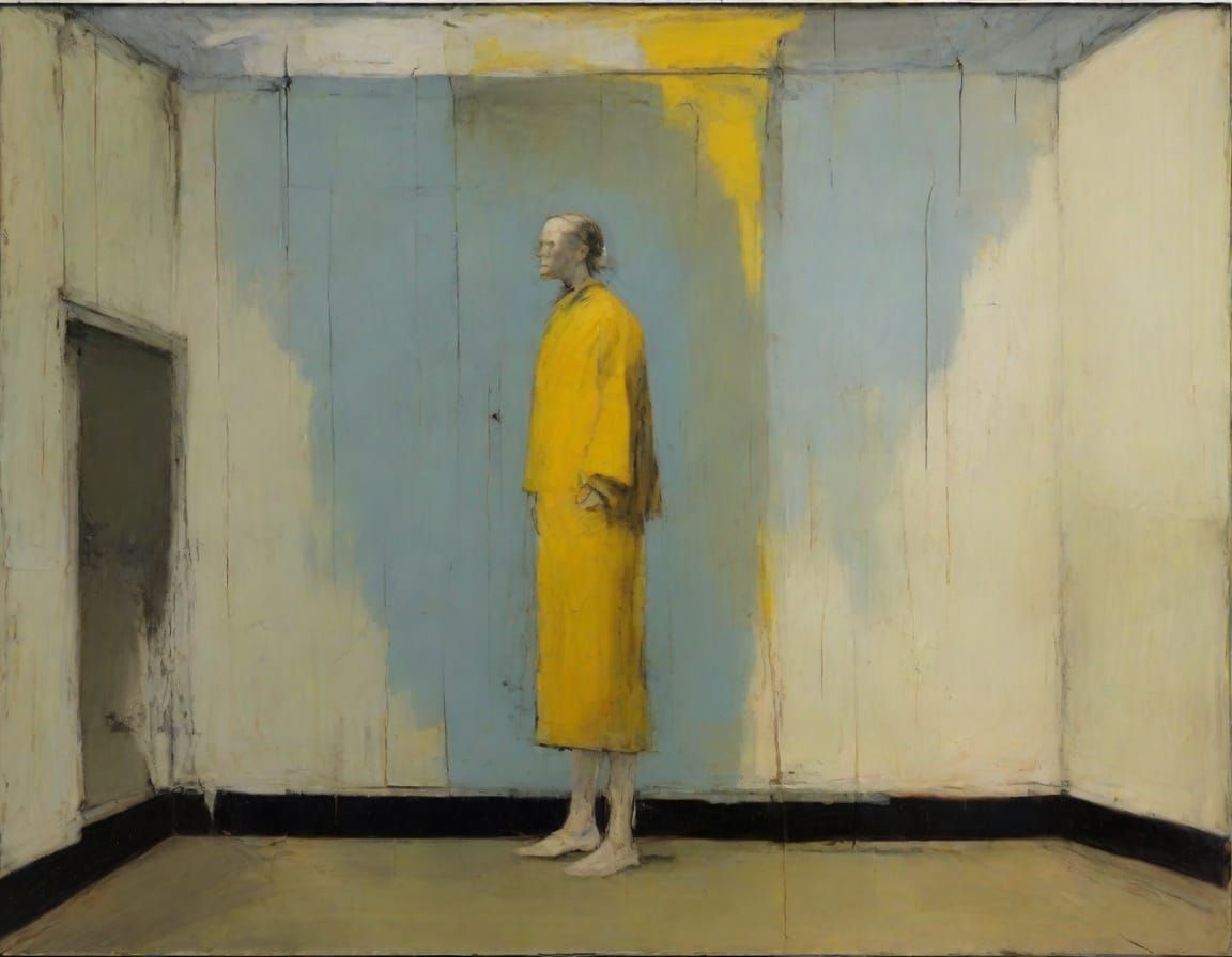 Expressive Impressionist Figure Painting with Heavy Brushstr...