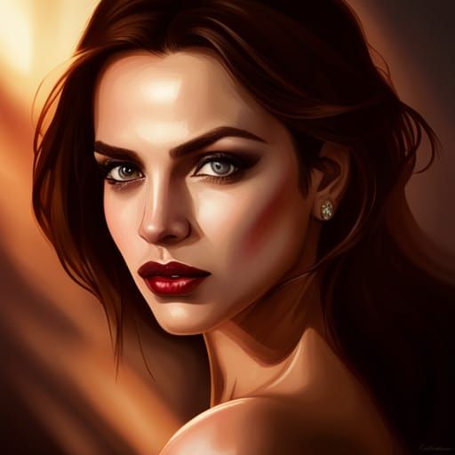 Auburn Haired Beauty in Attic, Hyperdetailed Portrait