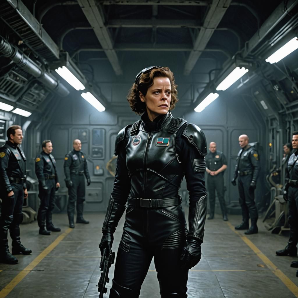 Sigourney Weaver as Leather-Clad Officer