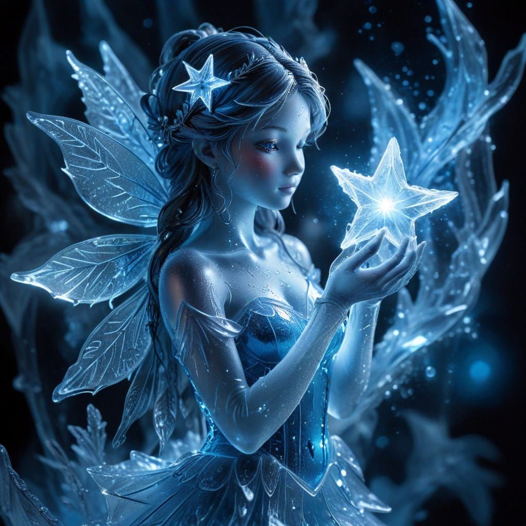 Ice Fairy in Icy Blue Glow