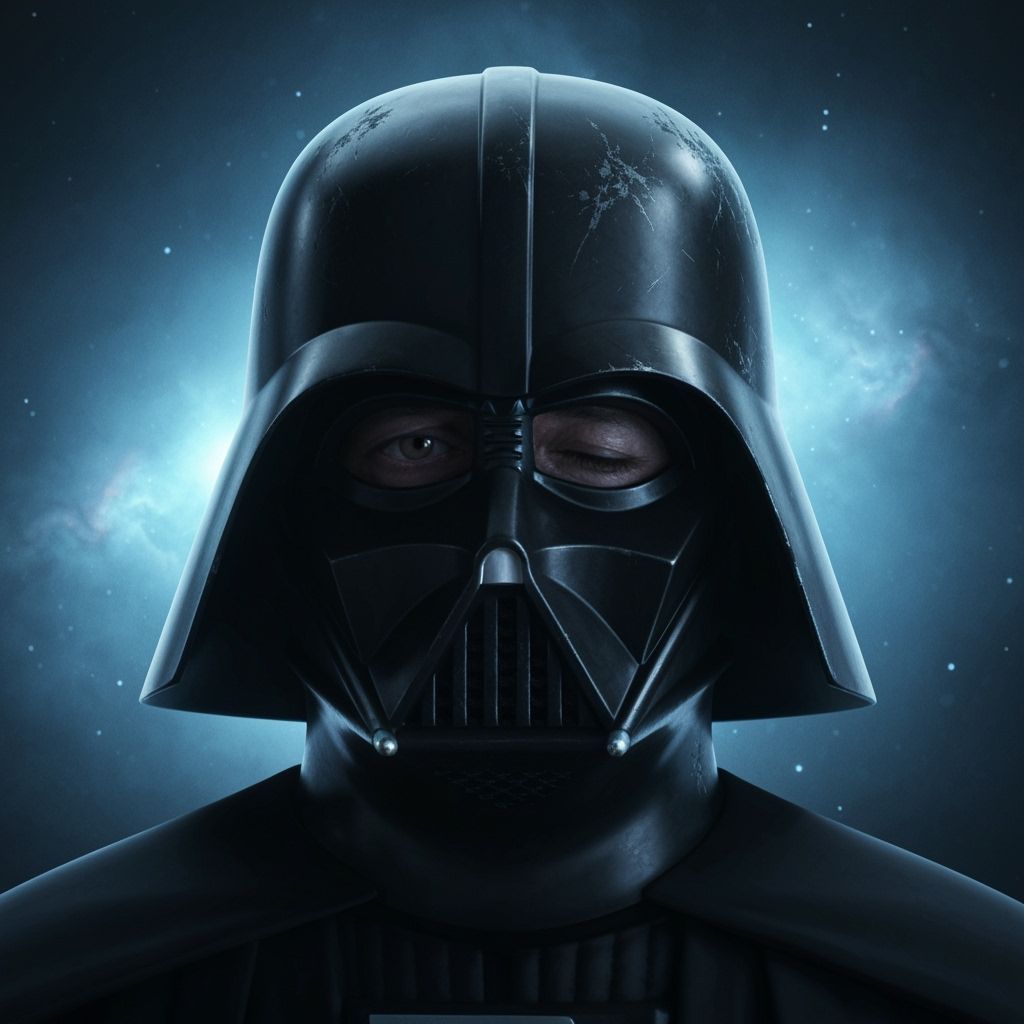 Darth Vader's Melancholy Revealed in Soft Blue Light