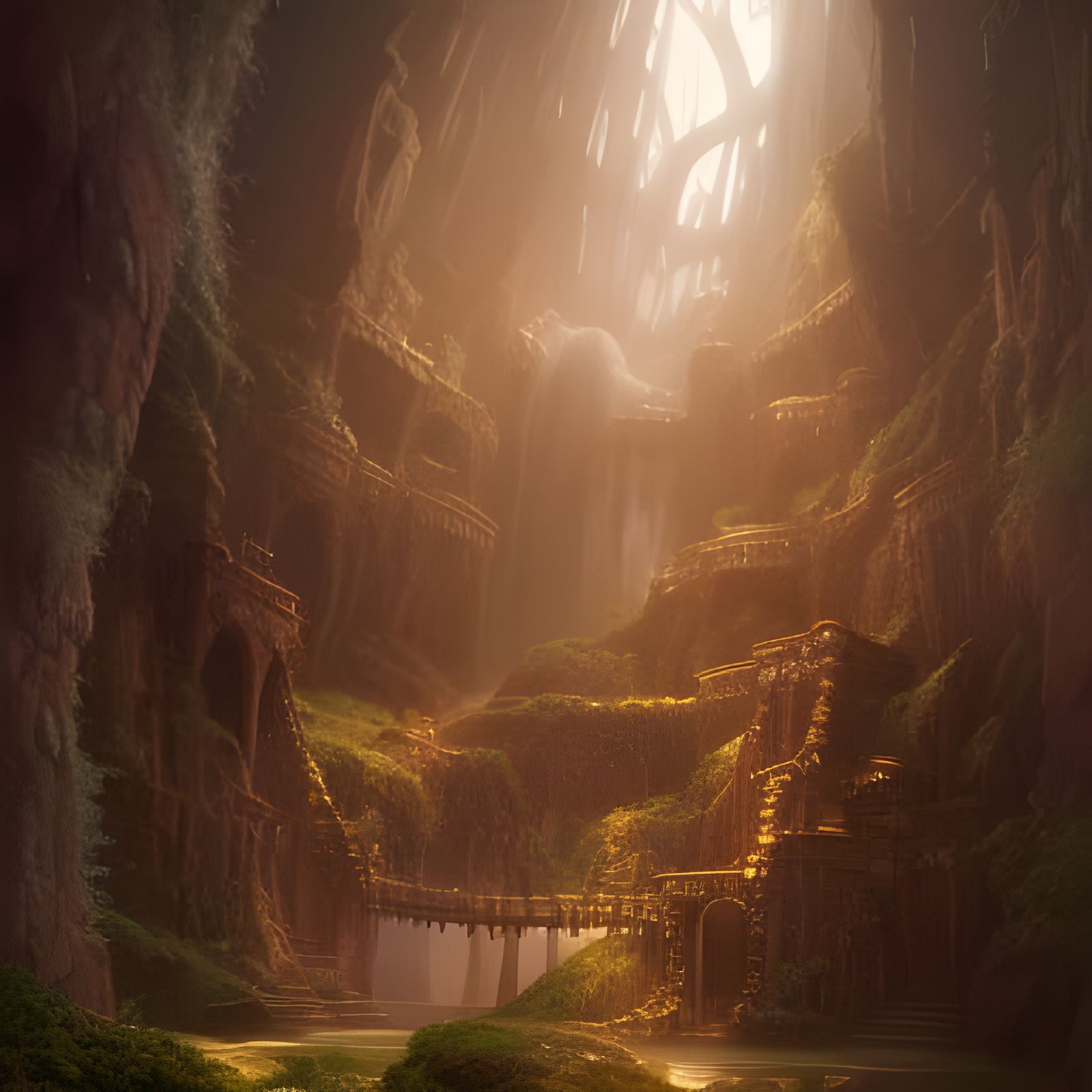 Fantasy Bookshelf Portal to Elven Forest