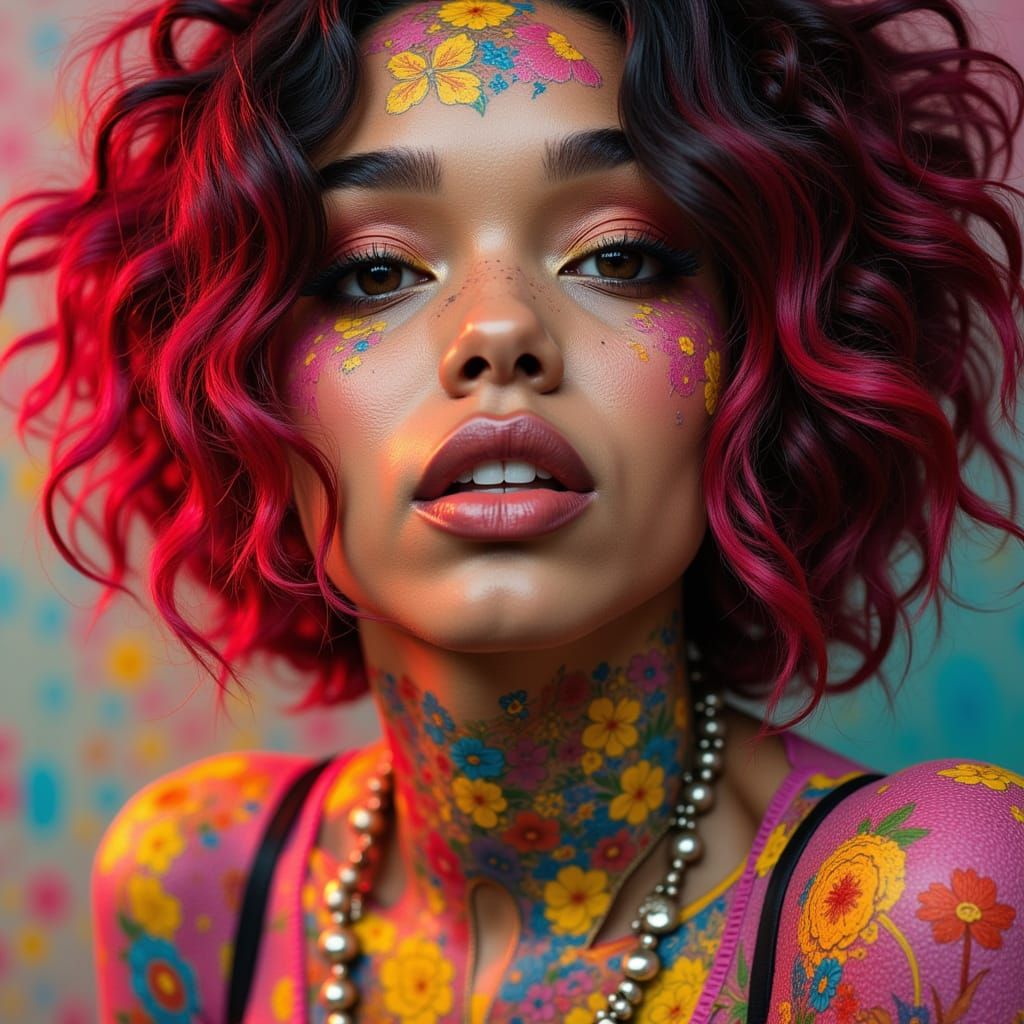 Zendaya Punk Prayer in Vibrant Colors