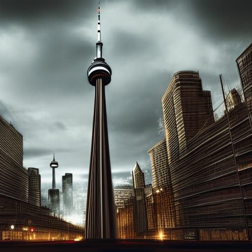 Gothic Cat Billboard on Toronto CN Tower