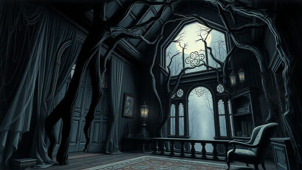 Haunted Mansion Interior in Colored Graphite