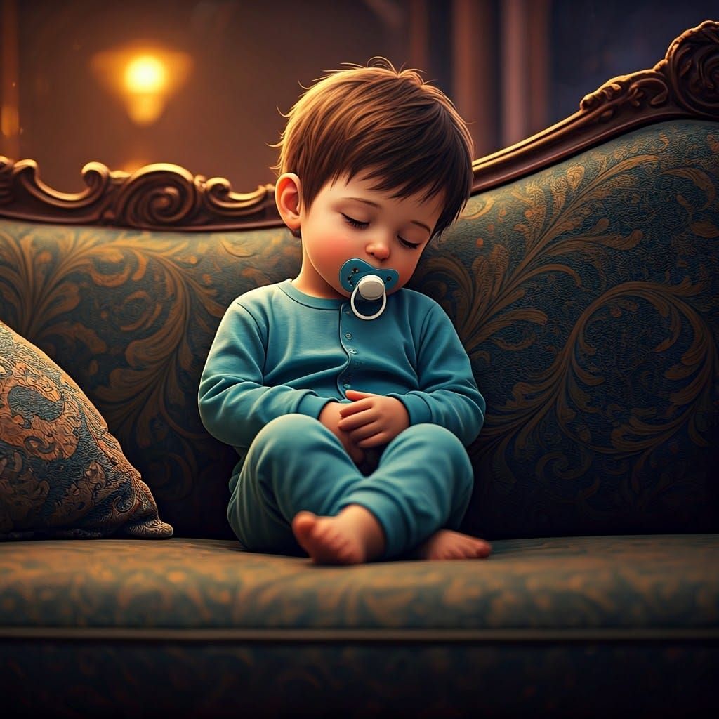 Cozy Boy Dreams in Whimsical Living Room