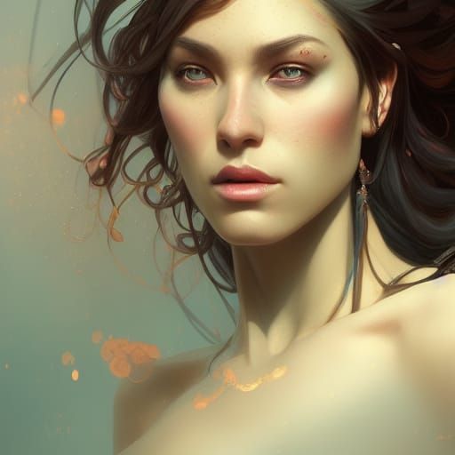 Ethereal Warrior Princess Portrait in Hyperdetailed Style