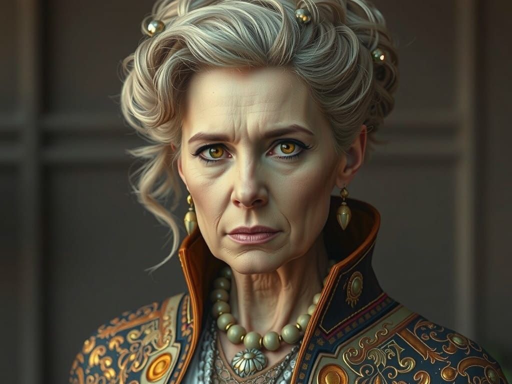 Regal Mother of the Future in Opulent Fashion