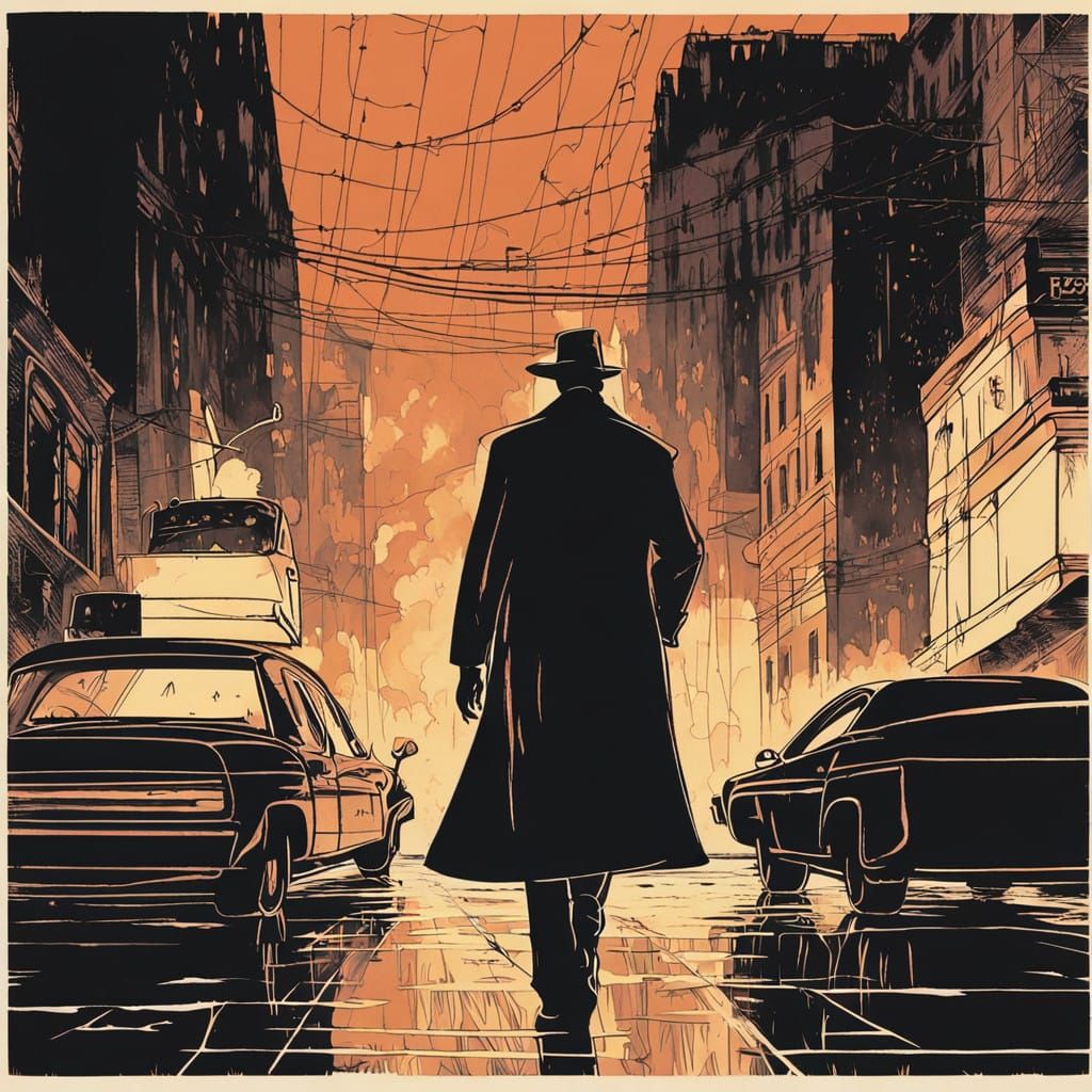 Cyberpunk Detective in Gritty Cityscape