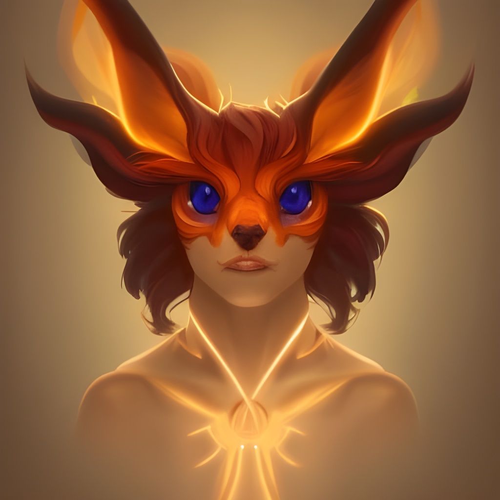 Demonic Vulpix Portrait in Hyperdetailed Style