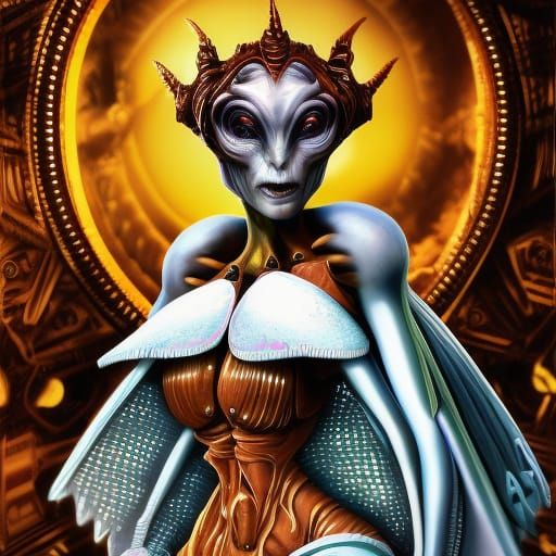 Detailed Alien Queen Concept Art in 8k