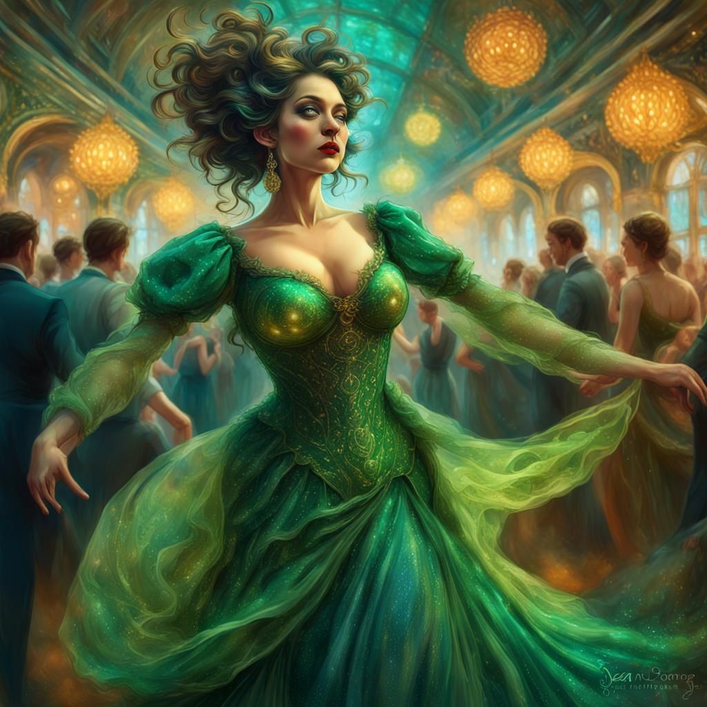 The Belle of the Ball, in Green