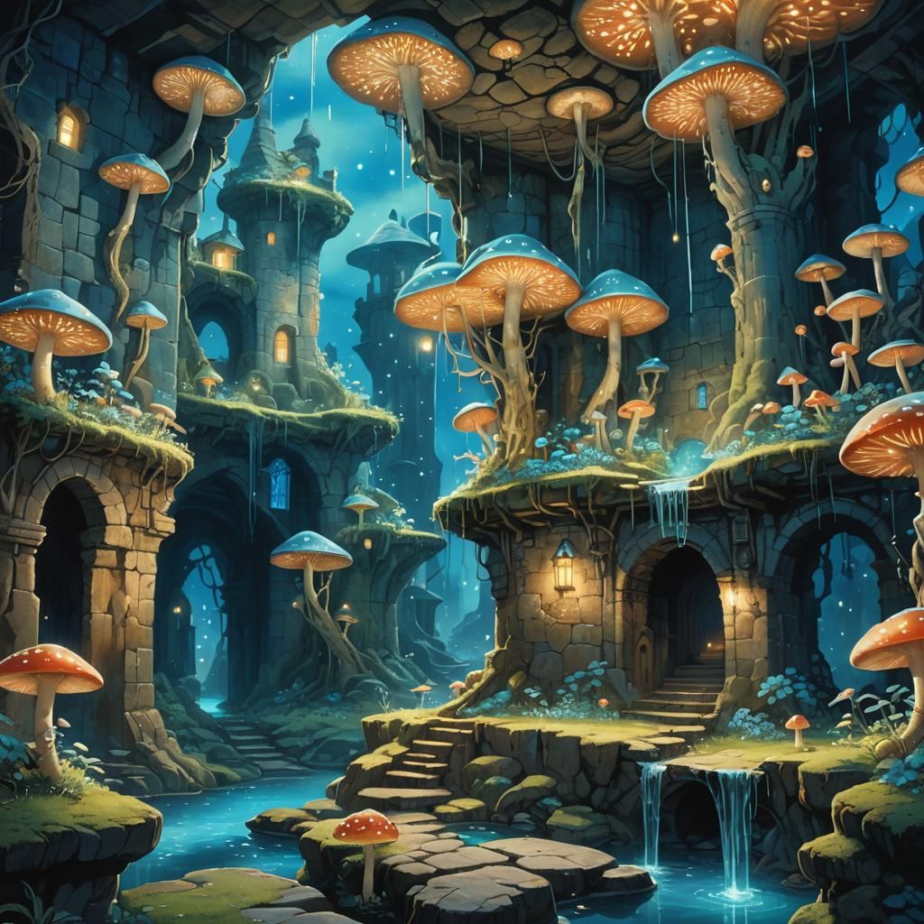 Bioluminescent City Hidden Beneath a Well