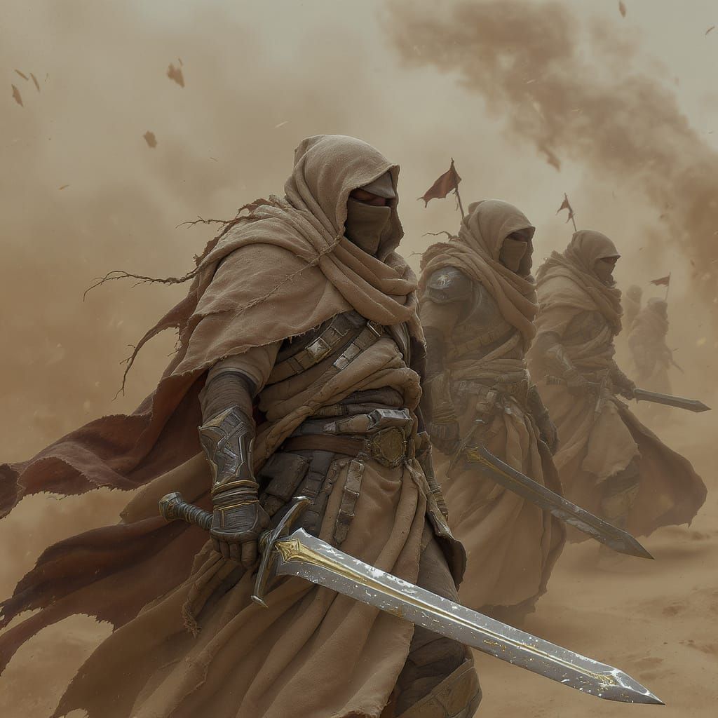 Desert Warriors in Sandstorm: Dystopian Realism