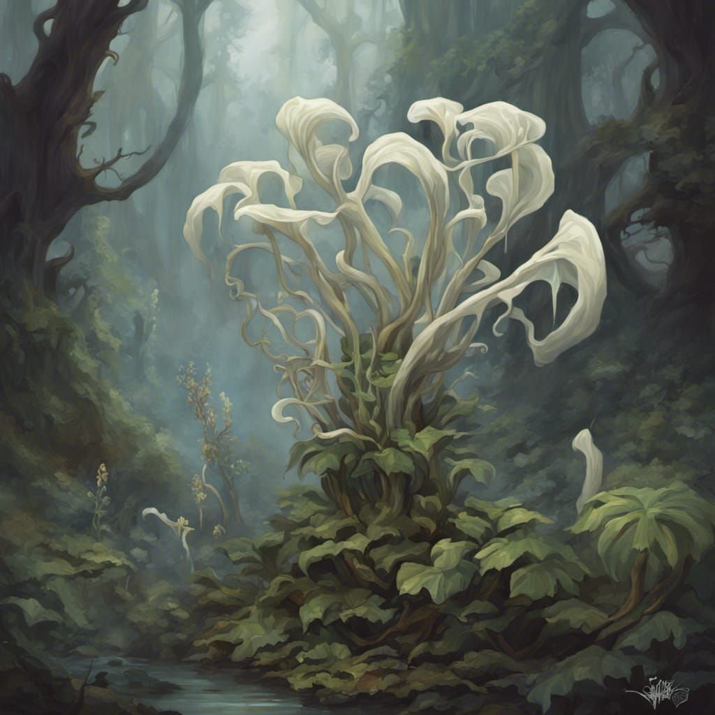 Ghost Pipe Plant in Magic the Gathering Style