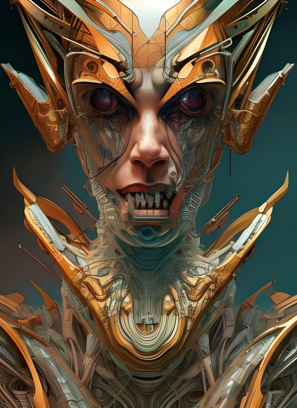 Sad Figure in Hyperrealistic Sci-Fi Style