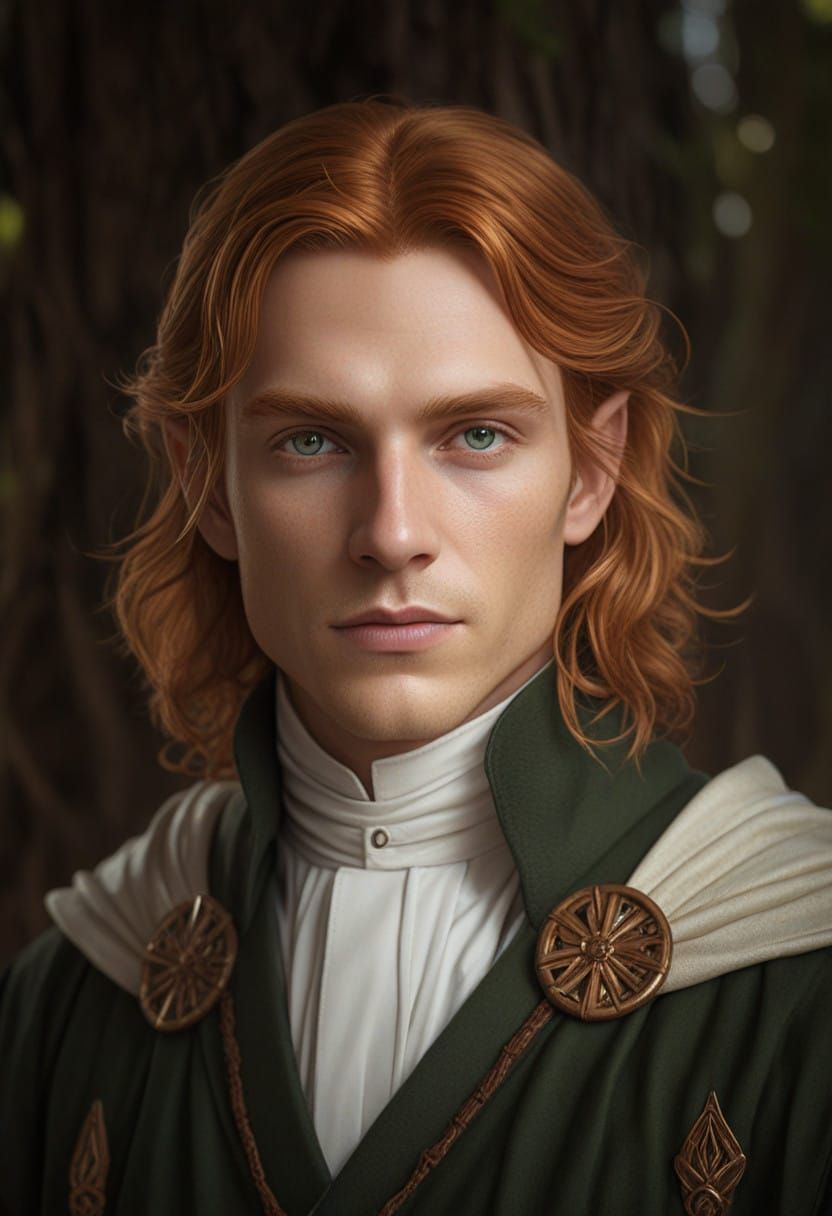 Youthful Elf in Vibrant Forest Glade - Concept Art