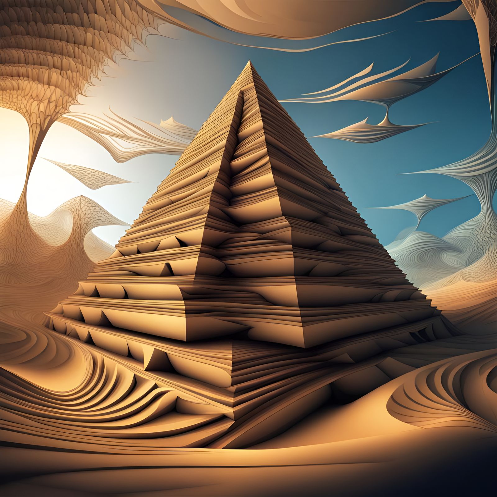 Abstract Pyramid Swing with Fractal Elements