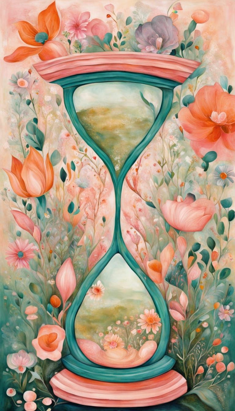 Floral Hourglass: A Colorful Abstract Design