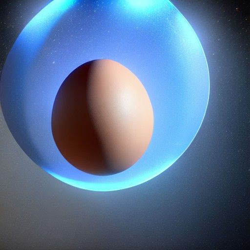 Cosmic Egg Moon Holographic Illustration in 8k