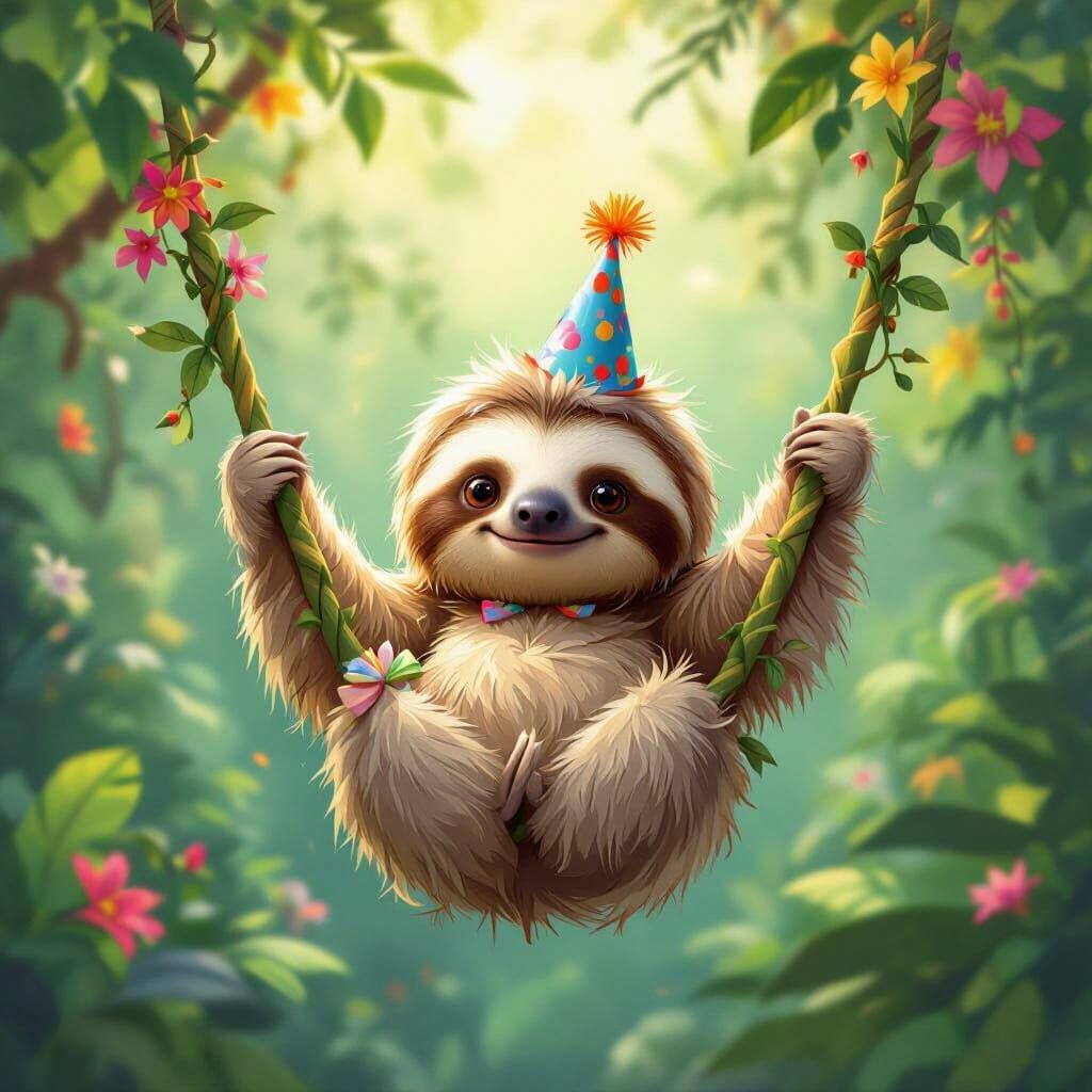 Cute Sloth Birthday Party in Lush Jungle
