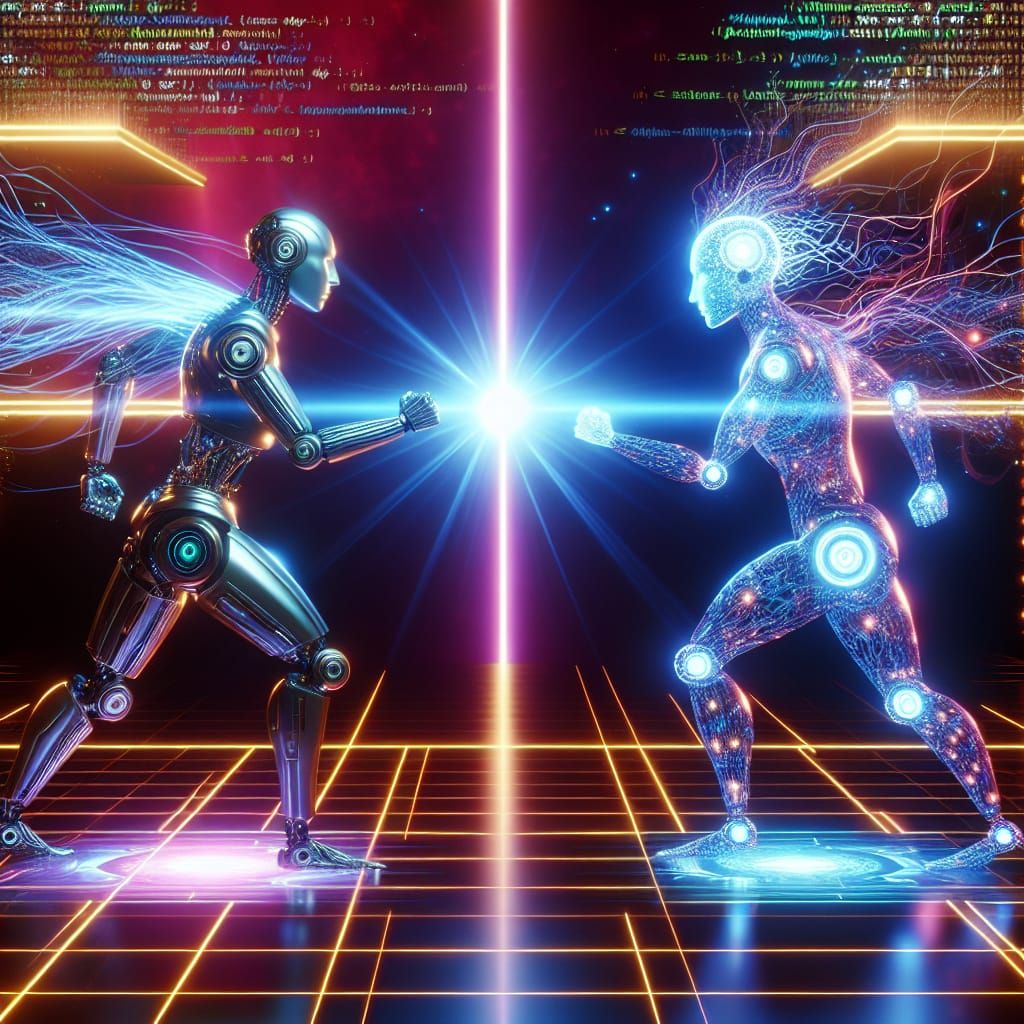 AI Entities Face Off in Neon Mortal Combat Arena