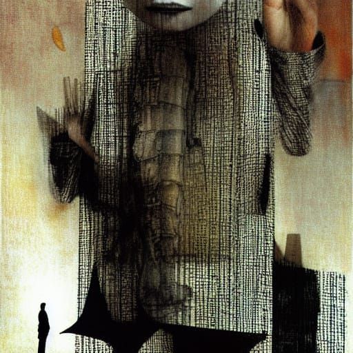 Abstract Composition in Dave McKean Style