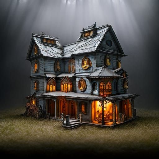 Creepy Miniature Mansion Dollhouse Diorama