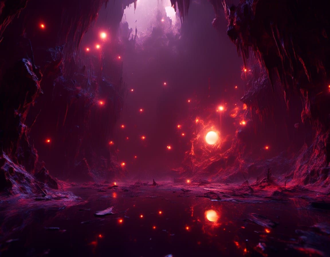Glowing Orbs in Dark Fantasy Concept Art