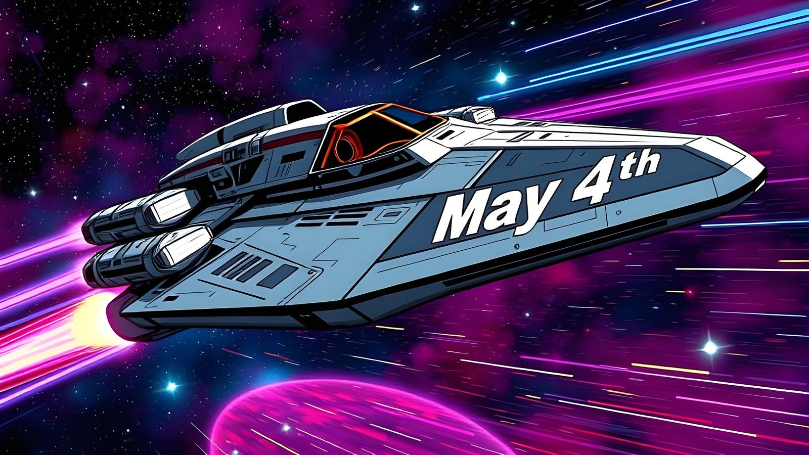 Star Wars Spaceship in Flight