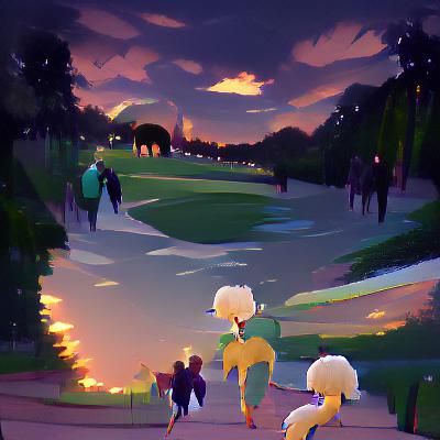 Evening Stroll Through the Park: An AI Vision